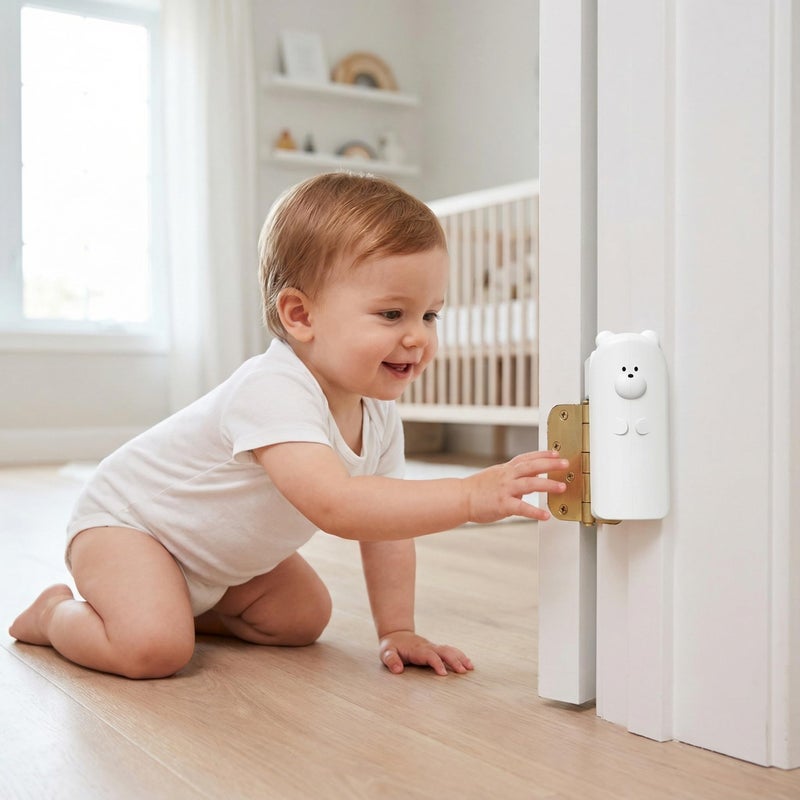 Elfzone Door Pinch Guard Baby Proofing - Door Hinge Cover,Hanging Silicone Pinch Guard and Anti Slam Stopper,Baby Proofing to Keep Open Stop from Slamming 3pcs - Image 2