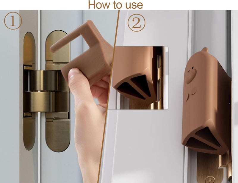 Elfzone Door Pinch Guard Baby Proofing - Door Hinge Cover,Hanging Silicone Pinch Guard and Anti Slam Stopper,Baby Proofing to Keep Open Stop from Slamming 3pcs - Image 5