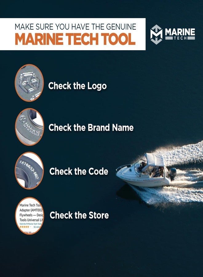M Marine Tech Tools مفتاح ربط حلقات التثبيت من مارين تك تولز ياماها، قطر خارجي 87 مم، 12 سنًا، ملحق بمقبض المفتاح (AMT0031)، يناسب حلقات التثبيت من ياماها، يزيل حوامل المحامل. - Image 5