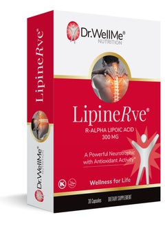 Dr.WellMe Dr.WellMe Lipinerve Natural Dietary Supplements for Neuropathic Pain | Highly Effective Antioxidant Capsules with R-Alpha Lipoic Acid | Neuropathy Nerve Pain Relief Support Supplement - 30 Capsules 