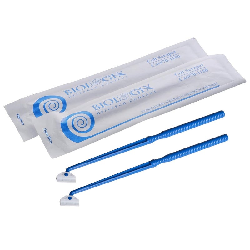 CryoKing Store Biologix 100PCS Cell Culture Scraper, Multi-Position 18cm Handle Cell Scraper, Sterile, Individually Packaged, Polyethylene, Non-Pyrogenic - Image 1