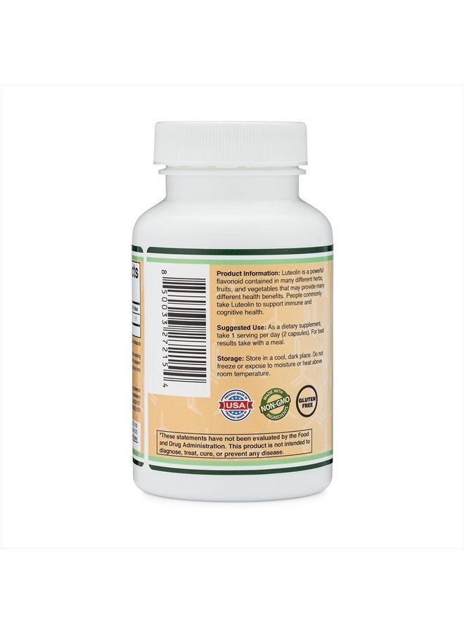 Double Wood Supplements مكمل لوتيولين 100 ملغ من الفلافونويدات النشطة بيولوجيًا (120 كبسولة، مصنوعة في الولايات المتحدة الأمريكية) بوليفينولات قوية لدعم الدماغ والصحة العامة من دابل وود - Image 3