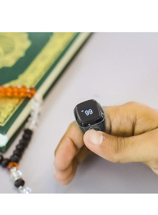 iQIBLA Smart Tasbih Zikr Metal Ring 18MM Graphite - Image 3