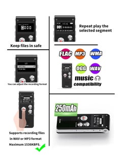 General Digital Voice Recorder 16GB Recorder with Lecture Playback - USB Rechargeable Recorder Upgrade Compact Recording Device  - Image 2