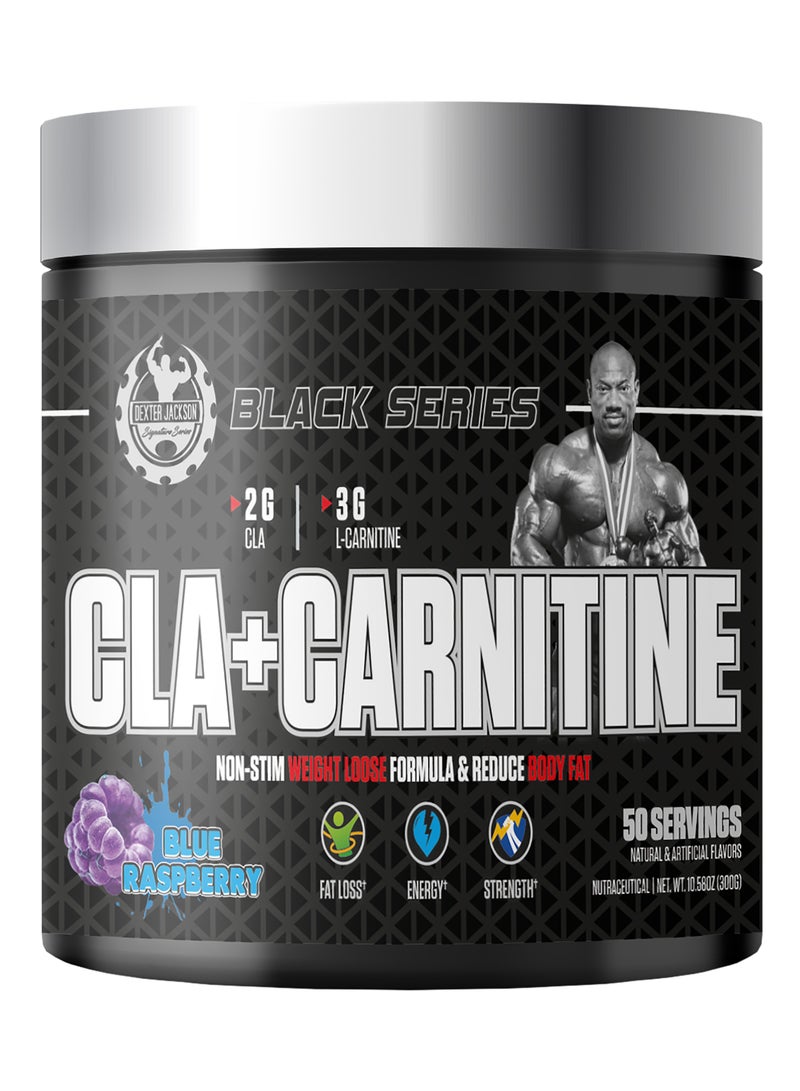 DEXTER JACKSON Black Series CLA + Carnitine - Advanced Weight Management Formula for Fat Burning and Metabolism Support (Blue Raspberry, 50 Servings, 300g) - Image 1