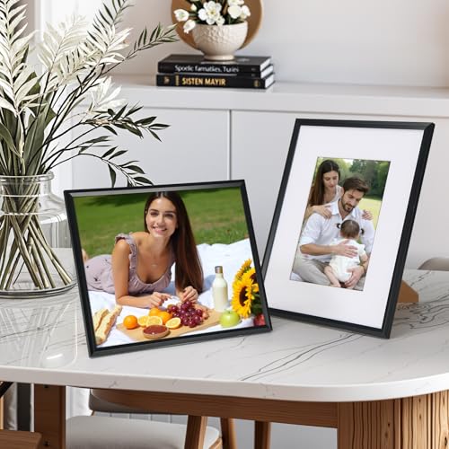 Edenseelake 8x10 Picture Frame Set of 6, Display 5x7 Picture with Mat or 8x10 Without Mat, Black Photo Frame for Wall Hanging or Tabletop - Image 5