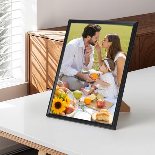 Edenseelake 8x10 Picture Frame Set of 6, Display 5x7 Picture with Mat or 8x10 Without Mat, Black Photo Frame for Wall Hanging or Tabletop - Image 4