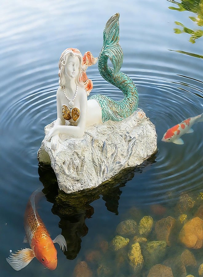 Teaeeno Mermaid Statue Faux Log Fish Cave, Predator Control and Decorative Shelter for Koi and Fish, Ponds, Aquariums, and Terrariums, Mermaid Statue Decor - Image 5