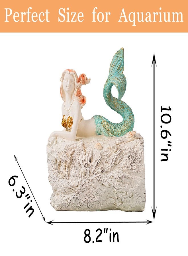 Teaeeno Mermaid Statue Faux Log Fish Cave, Predator Control and Decorative Shelter for Koi and Fish, Ponds, Aquariums, and Terrariums, Mermaid Statue Decor - Image 3