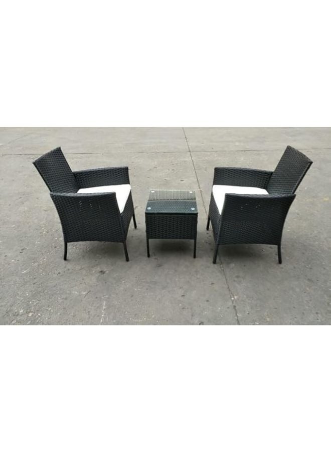 Harmony Home 3-Piece Rattan Garden Lounge Set with Cushions, 58x49x82 cm, Outdoor Patio & Balcony Seating, Weather-Resistant Poly Rattan with Steel Frame, Brown - Image 5