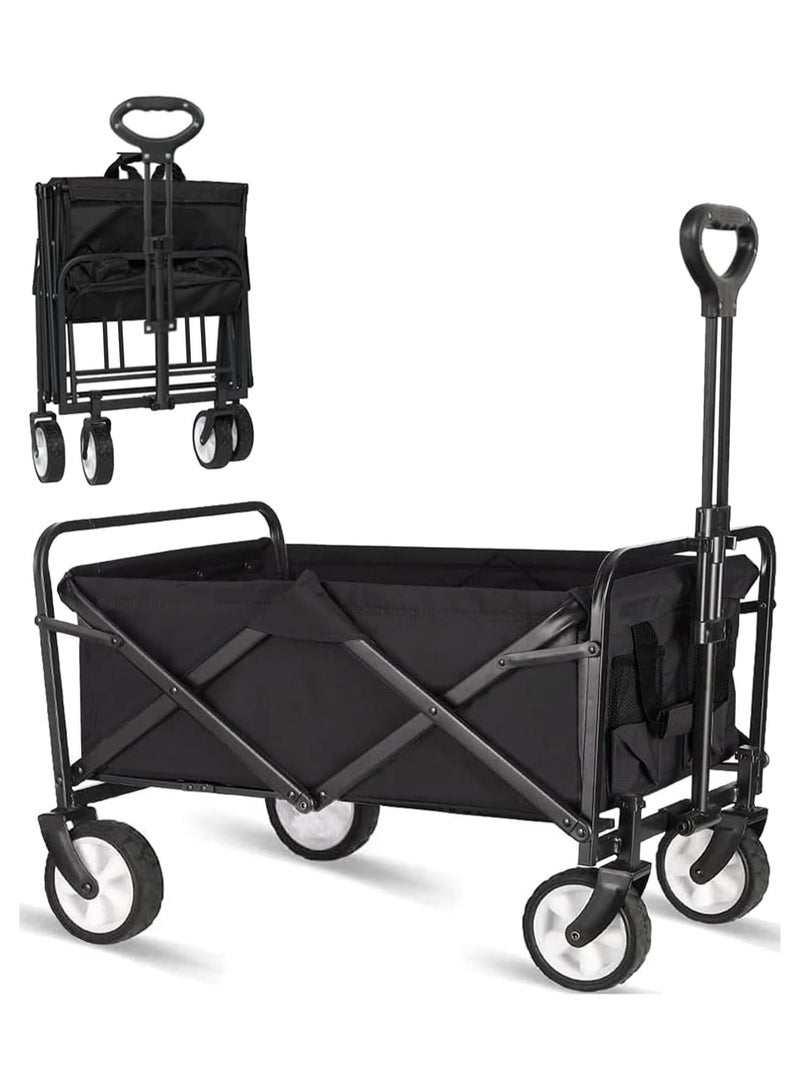 BJM Garden Cart Camping Wagon Foldable, Shopping Trolleys Utility Outdoor Wagon Collapsible Garden Camping Picnic Cart - Image 1