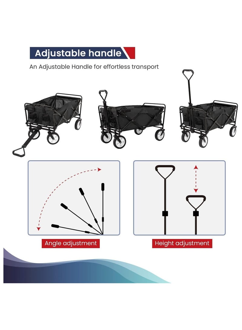 BJM Garden Cart Camping Wagon Foldable, Shopping Trolleys Utility Outdoor Wagon Collapsible Garden Camping Picnic Cart - Image 3
