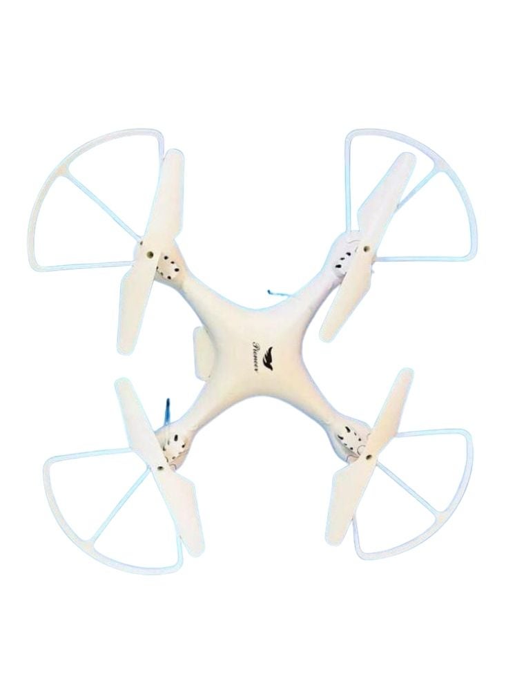 بريميم طائرة بدون طيار رباعية المراوح بيضاء اللون مع جهاز تحكم عن بعد أسود – طائرة بدون طيار تعمل بالتحكم عن بعد بتردد 2.4 جيجاهرتز مزودة بجيروسكوب سداسي المحاور، لعبة طيران مستقرة للمبتدئين - Image 3