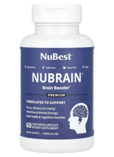 Nubrain Brain Booster 60 Vegetarian Capsules