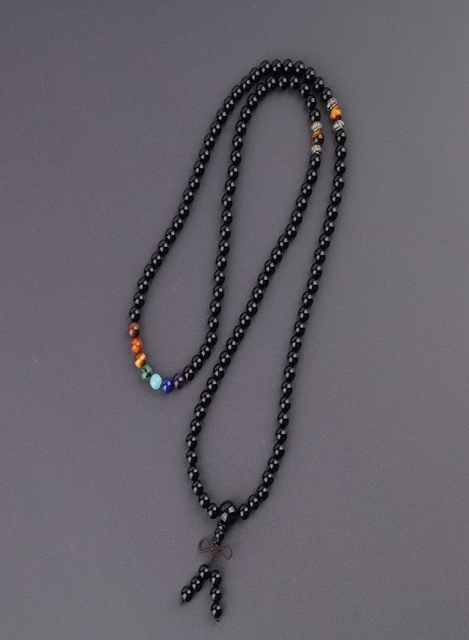 COAI 6mm Multilayer Onyx 7 Chakra 108 Mala Beads Prayer Stones Bracelet Necklace - Image 5