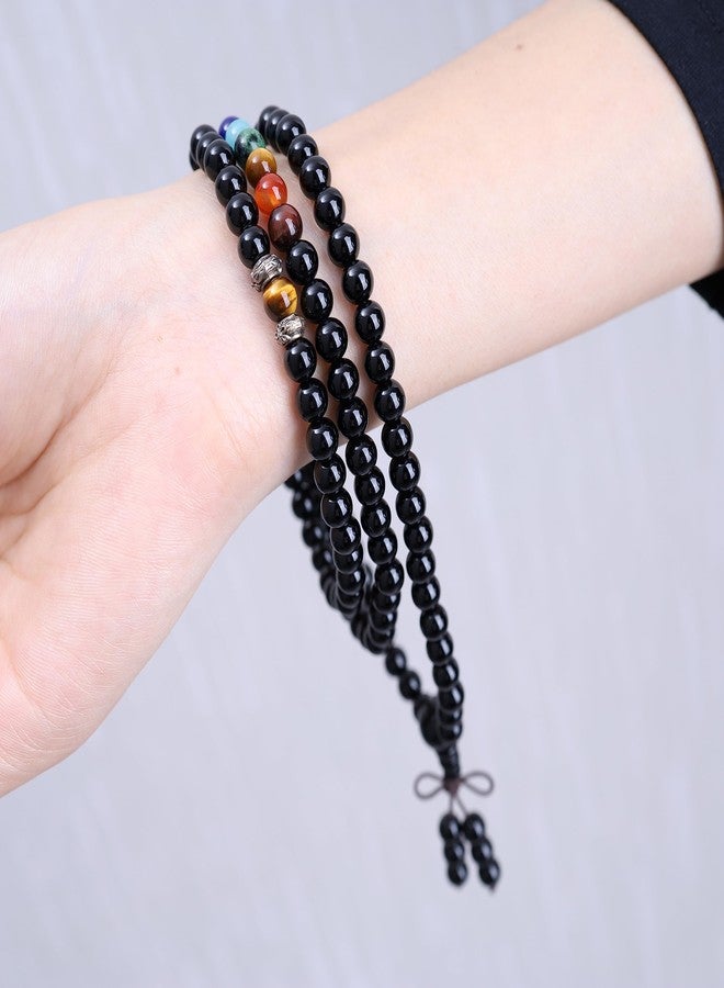 COAI 6mm Multilayer Onyx 7 Chakra 108 Mala Beads Prayer Stones Bracelet Necklace - Image 4