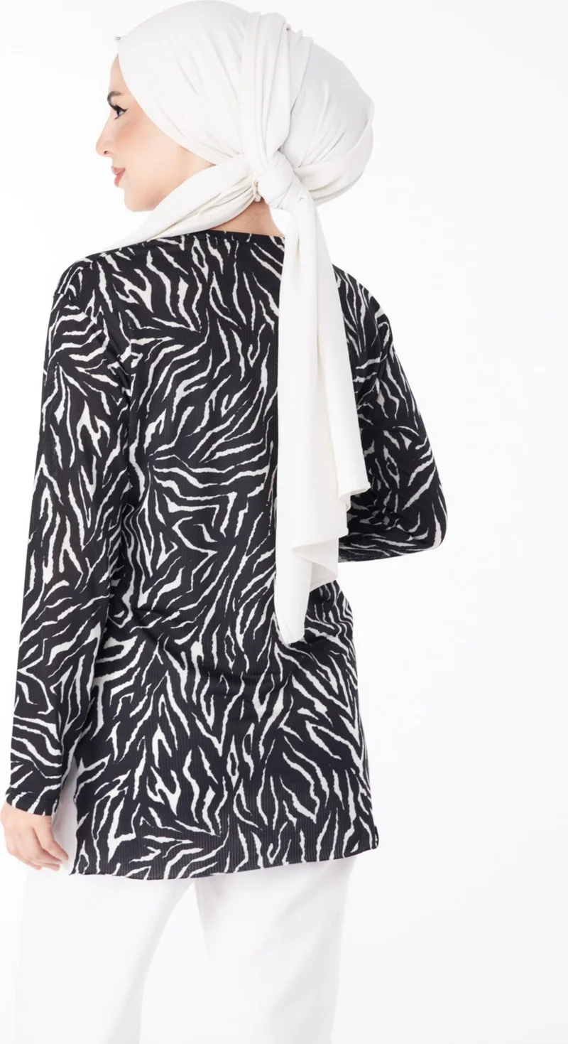 Tofisa Plain Medium Women's Black Patterned Blouse - 25477