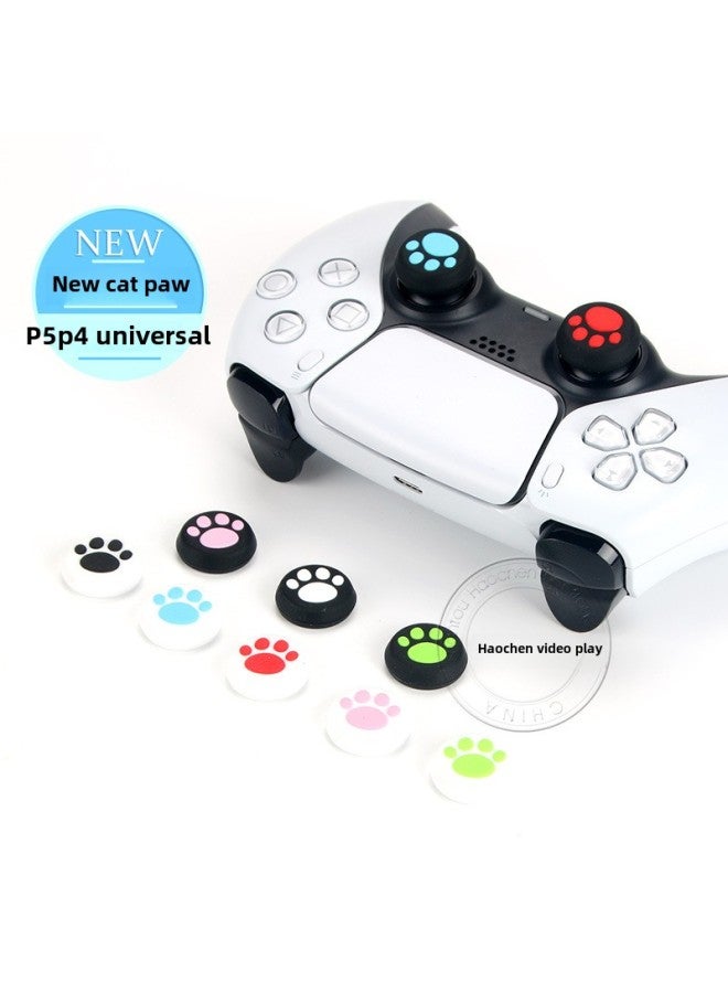 PS5PS4 Cat Claw Rocker Cap Silicone Cap XBOX ONE 360 Mushroom Head Button Cap Cover Soft Rubber Cap-Product Color:White Powder Claw - Image 2