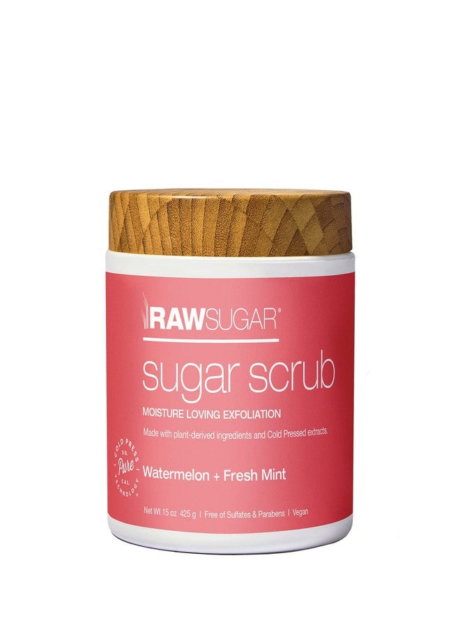 RAW SUGAR Sugar Scrub | Watermelon + Fresh Mint | 15 oz - Image 1