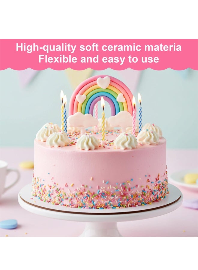 Pastel Rainbow Cloud Heart Cake Topper Birthday Party Decor For Boys Girls - Image 3