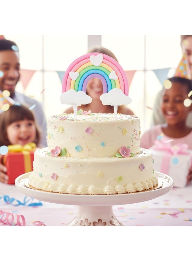 Pastel Rainbow Cloud Heart Cake Topper Birthday Party Decor For Boys Girls - Image 5