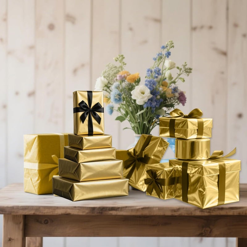 PLULON 60 Sheets Gold Tissue Paper Bulk, Gift Wrapping Tissue Paper for Packaging 14 x 20 Inches Art Crafts for Gift Bags Decorative Floral Wedding Birthday Party Decor - Image 5