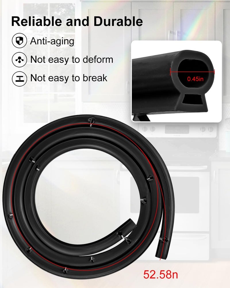 QAGGUM واشر ختم باب الفرن مناسب لفرنات Frigidaire، Kenmore، Crosley؛ يحل محل الرقم 316239700، AP2126661، PS440011، 833130، ومرفق مع 12 مشبك تثبيت. - Image 3