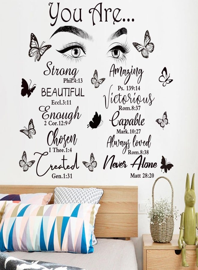 Datesno Inspirational Wall Stickers Eyelash Eyes Vinyl Wall Art Quotes Wall Decals You are Amazing Wall Decor Butterfly Wall Decor Bedroom Decoration for Living Room Home Decor - Image 1