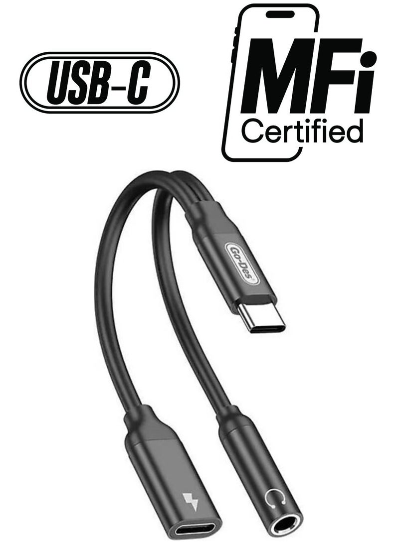 Raxoom "Go-Des GD-UC317 Type-C to 3.5mm Aux Headphone and Charge Converter Audio Adapter" - Image 1