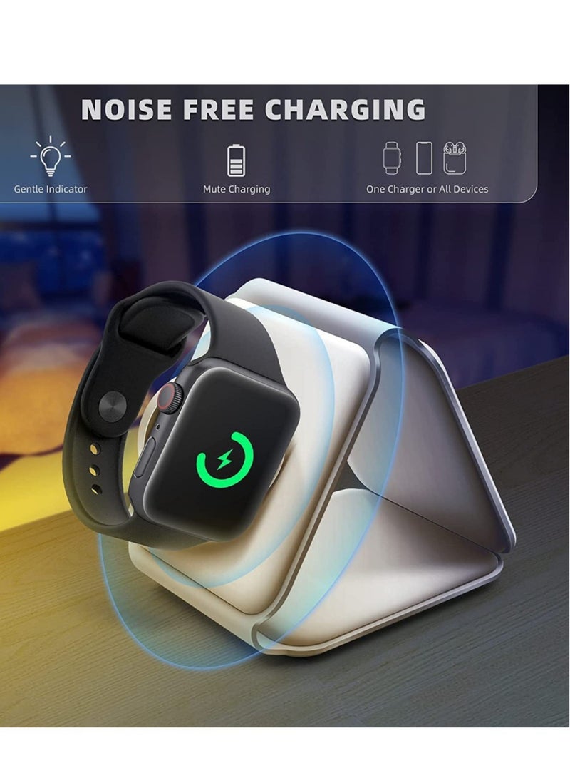 3 in 1 Wireless Charger,Magnetic Foldable Charging Station,Fast Wireless Charging Pad (WHITE) - Image 1