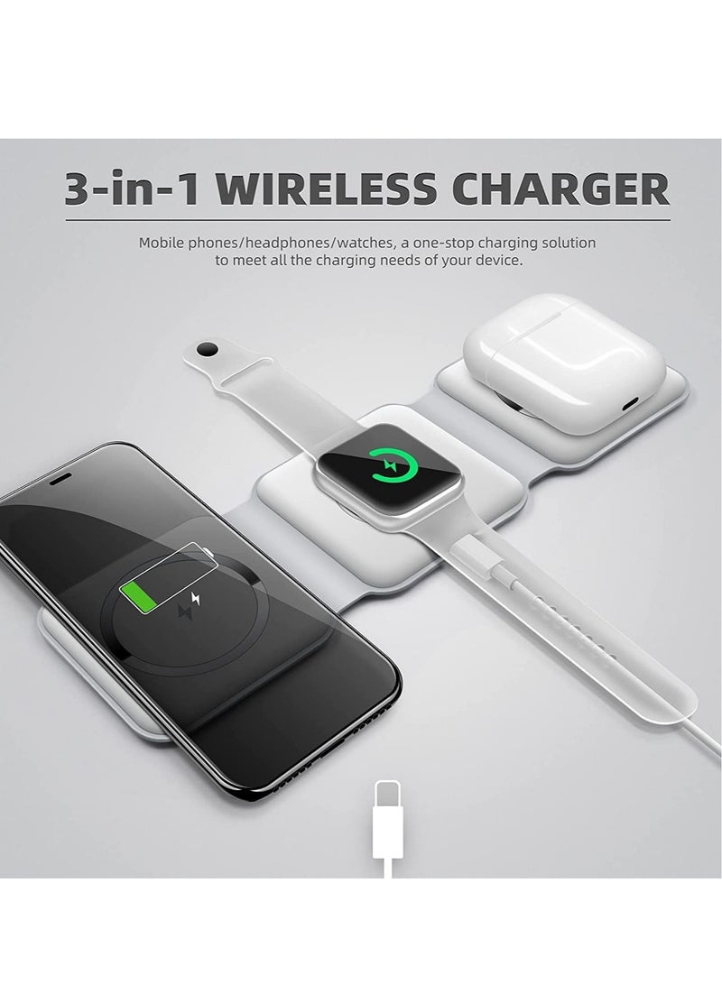 3 in 1 Wireless Charger,Magnetic Foldable Charging Station,Fast Wireless Charging Pad (WHITE) - Image 4