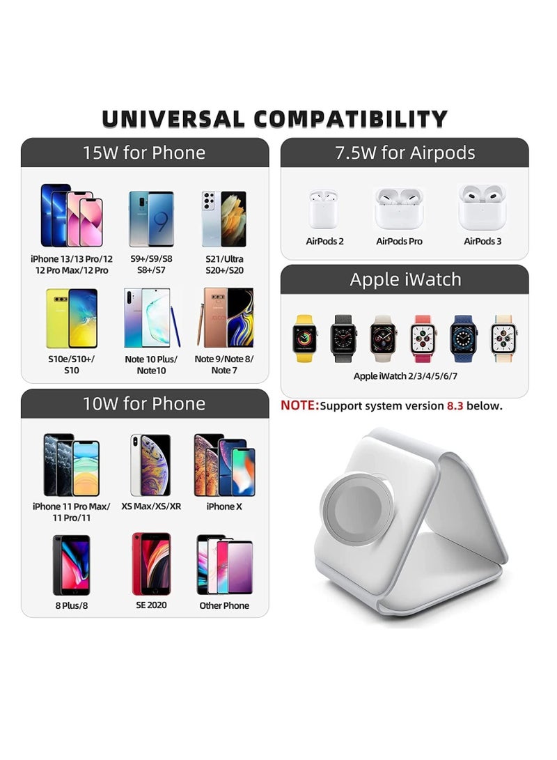 3 in 1 Wireless Charger,Magnetic Foldable Charging Station,Fast Wireless Charging Pad (WHITE) - Image 5