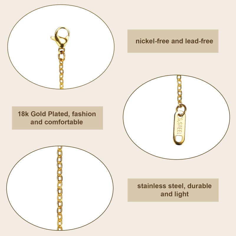 Bonison 3 Pcs Necklace Extenders for Women, 2" 4" 6" 18k Gold Plated Chain Extenders for Necklaces, Gold Necklaces Bracelet Anklet Extender for Women Jewelry Making, - Image 3