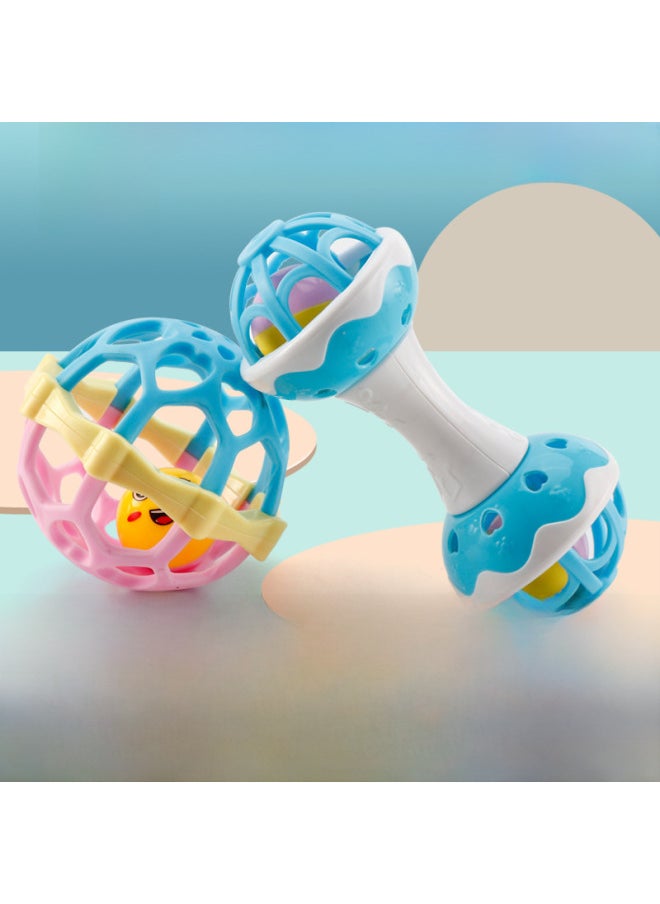 null - Hong Kong Bixiong Baby Educational Toy Teeth Molar Hand Rattle Soft Rubber Hand Grab Ball Set Boiled Set Toy-Color:Warm Soft Rubber Rattle Set (OPP Bag, Random Color) - Image 1