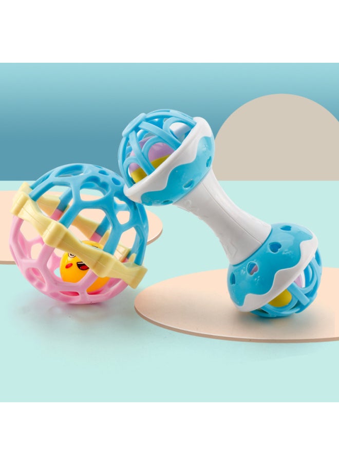 null - Hong Kong Bixiong Baby Educational Toy Teeth Molar Hand Rattle Soft Rubber Hand Grab Ball Set Boiled Set Toy-Color:Warm Soft Rubber Rattle Set (OPP Bag, Random Color) - Image 1