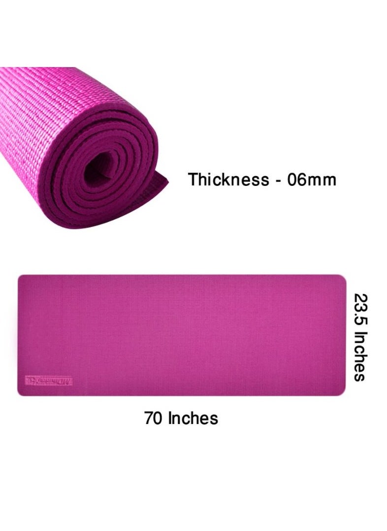 MDBuddy Yoga Mat with Position Lines Pink color  - Image 3