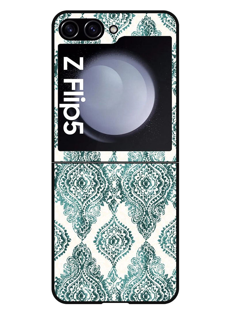 Theodor Protective Case Anti Scratch Shock Proof Bumper Cover For Samsung Galaxy Z Flip 5 Green Pattern - Image 1
