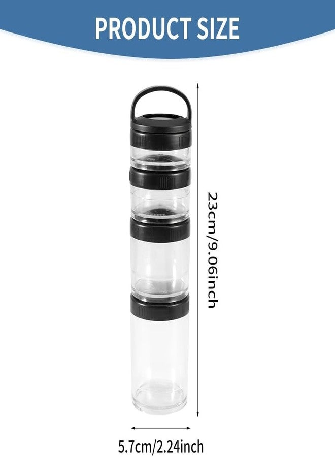 Fennec Mart 4-Layer Twist Lock Storage Jars Stackable BPA-Free Formula Container Non-Spill Snack Cup Containers for Milk Powder, Protein, Nuts & Baby Food Portable Travel Storage Jars (1 Pcs) - Image 3