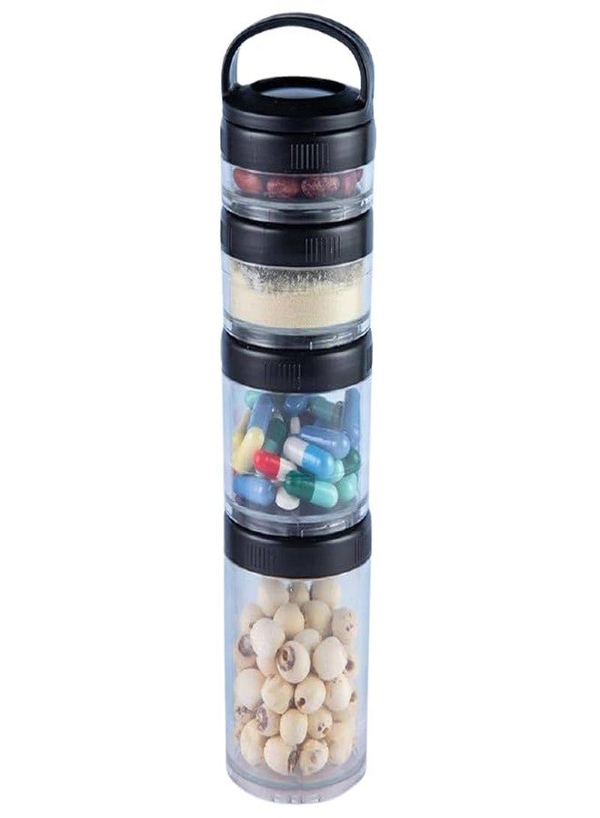 Fennec Mart 4-Layer Twist Lock Storage Jars Stackable BPA-Free Formula Container Non-Spill Snack Cup Containers for Milk Powder, Protein, Nuts & Baby Food Portable Travel Storage Jars (1 Pcs) - Image 1