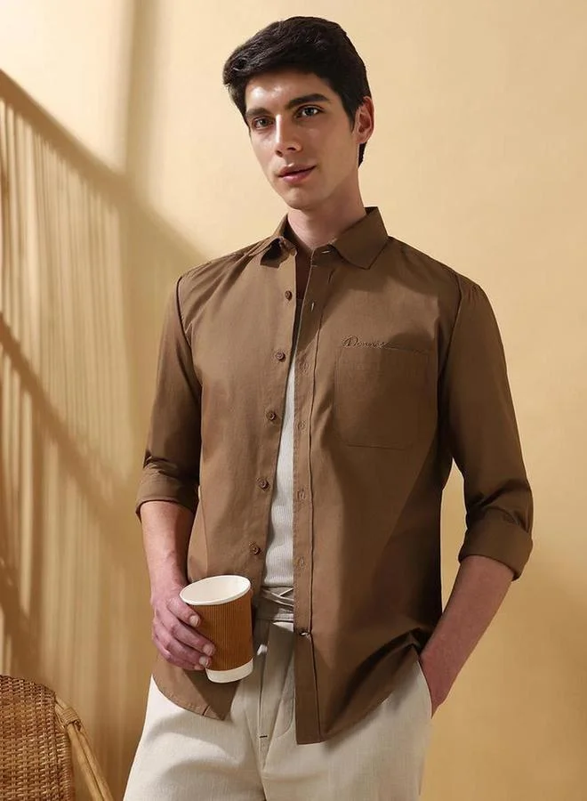 Dennis Lingo Men Regular Fit Spread Collar Casual Shirt