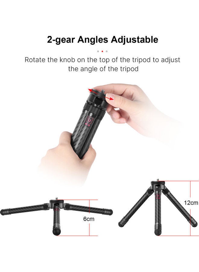 NIBEMINENT Extendable Carbon Fiber Table Tripod Black  - Image 3
