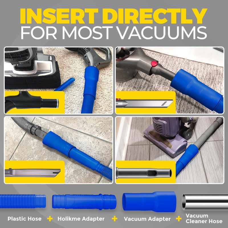 Holikme 2 Pieces Dryer Vent Cleaner Kit, Dryer Lint Vacuum Attachment and Flexible Dryer Lint Brush, Dryer Vent Vacuum Hose Attachment,Dark Blue - Image 3