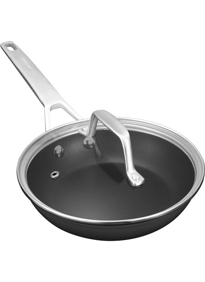 MsMk MsMk 7 inch Small Egg Nonstick Frying Pan with Lid, Eggs Omelette Burnt also Non stick, Scratch-resistant, Induction Skillet, Oven Safe to 700°F Pan for Cooking, Dishwasher Safe  - Image 1