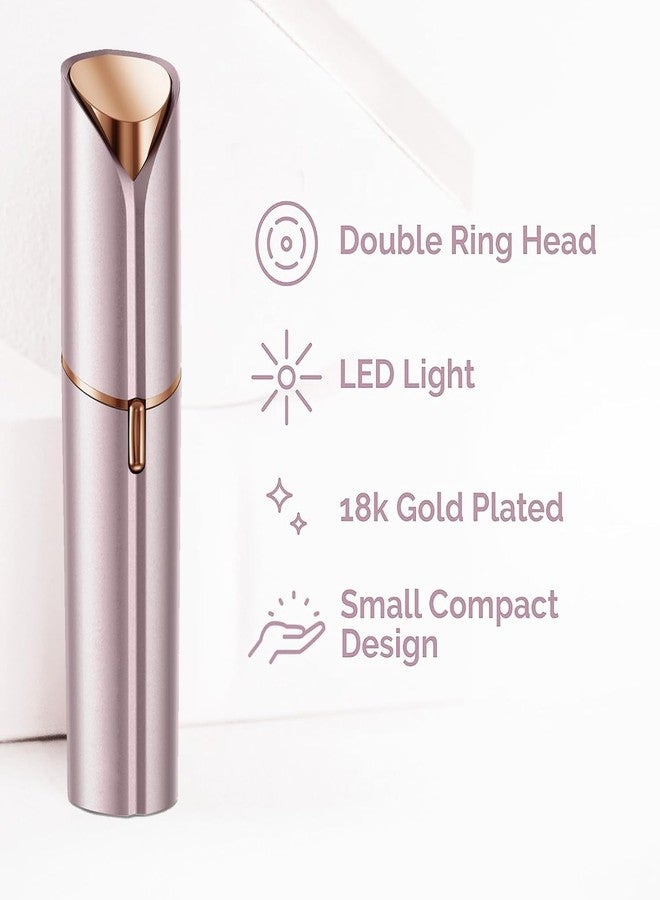 tuokiy Women Facial Hair Removal Device Battery Operated with 2 Replacement Heads,Ladies Face Shaver for Peach Fuzz Upper Lip,Chin, Facial Hair Removal for Women, Rose Gold(2 PCS Heads) - Image 5