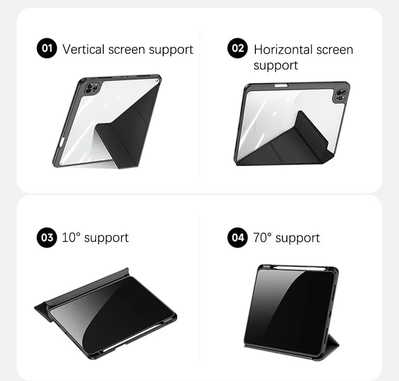 ESR Apple iPad Pro 12.9 2022 6th Generation Clemon Tablet Case with Pen Holder A2766 A2436 A2437 A2436 Serie