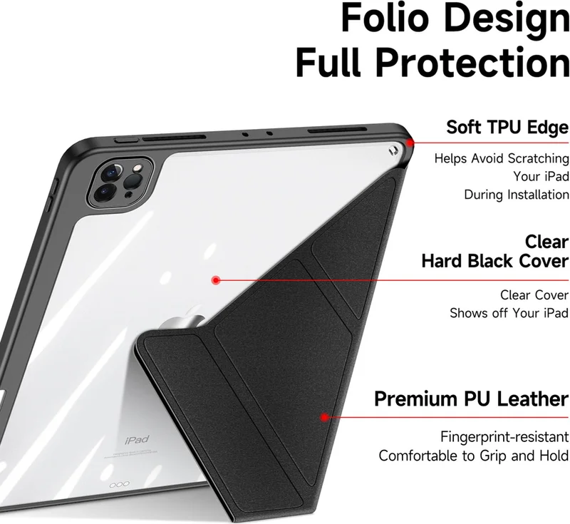 ESR Apple iPad Pro 12.9 2022 6th Generation Clemon Tablet Case with Pen Holder A2766 A2436 A2437 A2436 Serie