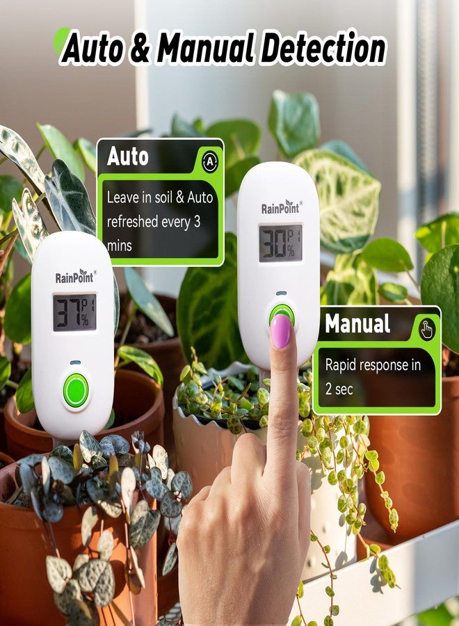 RAINPOINT Smart Digital Wireless Plant Moisture Meter Houseplant Indoor,WiFi Hub Needed,Capacitive Probe,Leave-in Soil Hygrometer Sensor,Real-time Monitor Outdoor Greenhouse Gardening(Two-Pack Set) - Image 3