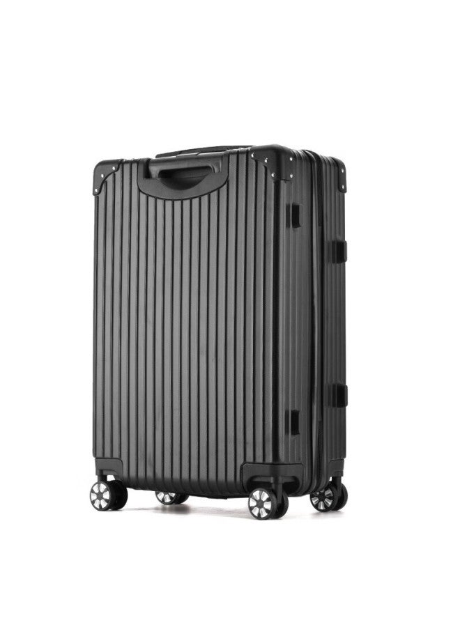 Soo Luggage Suitcase For Men, Large Capacity Travel Case, Student Password Lock Suitcase For Women, Business Leather Suitcase, 28 Inches, Black - Image 3