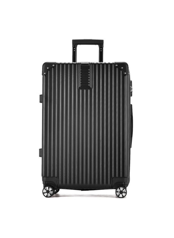 Soo Luggage Suitcase For Men, Large Capacity Travel Case, Student Password Lock Suitcase For Women, Business Leather Suitcase, 28 Inches, Black - Image 2