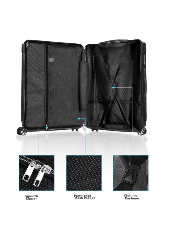 Soo Luggage Suitcase For Men, Large Capacity Travel Case, Student Password Lock Suitcase For Women, Business Leather Suitcase, 28 Inches, Black - Image 4